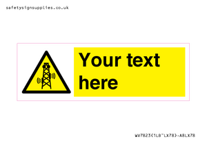 Custom warning RF radiation transmitter